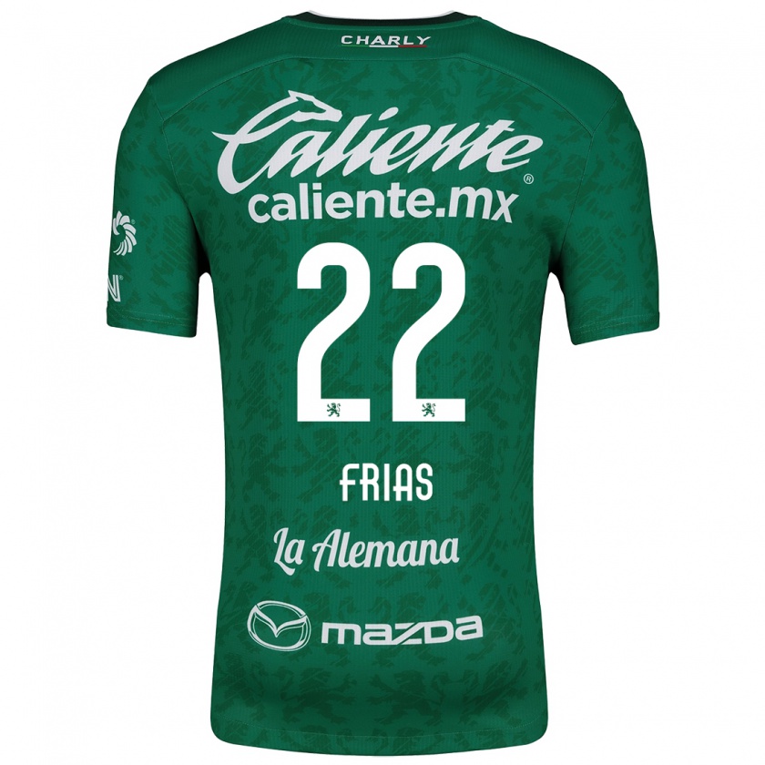 Kandiny Niño Camiseta Adonis Frías #22 Verde Blanco 1ª Equipación 2024/25 La Camisa Chile