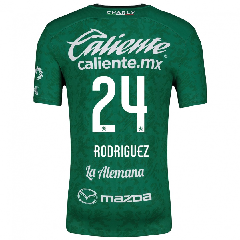 Kandiny Niño Camiseta Osvaldo Rodríguez #24 Verde Blanco 1ª Equipación 2024/25 La Camisa Chile