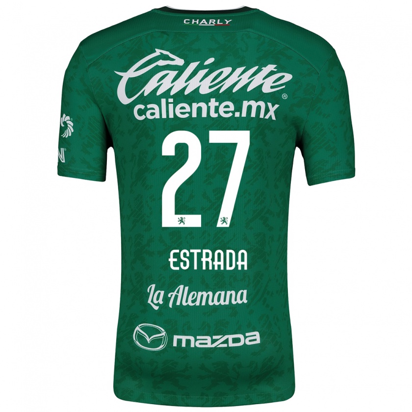 Kandiny Niño Camiseta Ángel Estrada #27 Verde Blanco 1ª Equipación 2024/25 La Camisa Chile