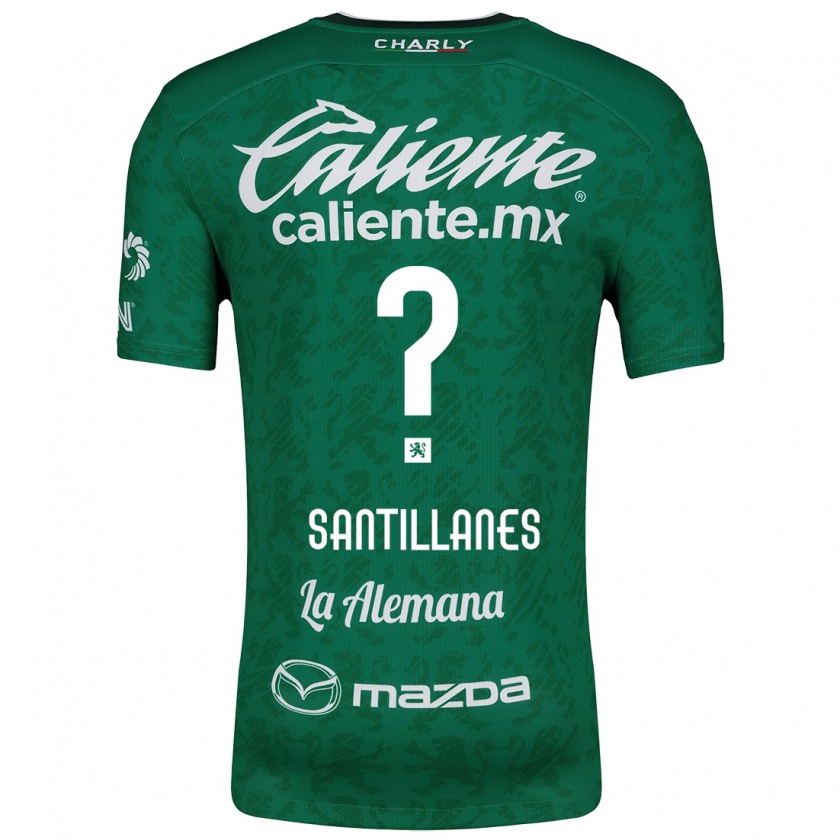 Kandiny Niño Camiseta Antonio Santillanes #0 Verde Blanco 1ª Equipación 2024/25 La Camisa Chile