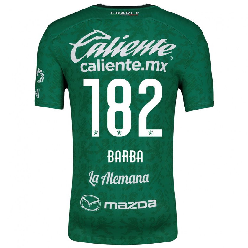 Kandiny Niño Camiseta Austin Barba #182 Verde Blanco 1ª Equipación 2024/25 La Camisa Chile