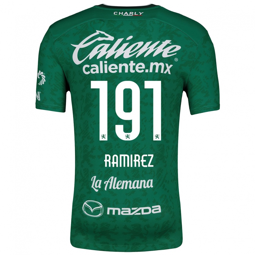 Kandiny Niño Camiseta Ian Ramírez #191 Verde Blanco 1ª Equipación 2024/25 La Camisa Chile