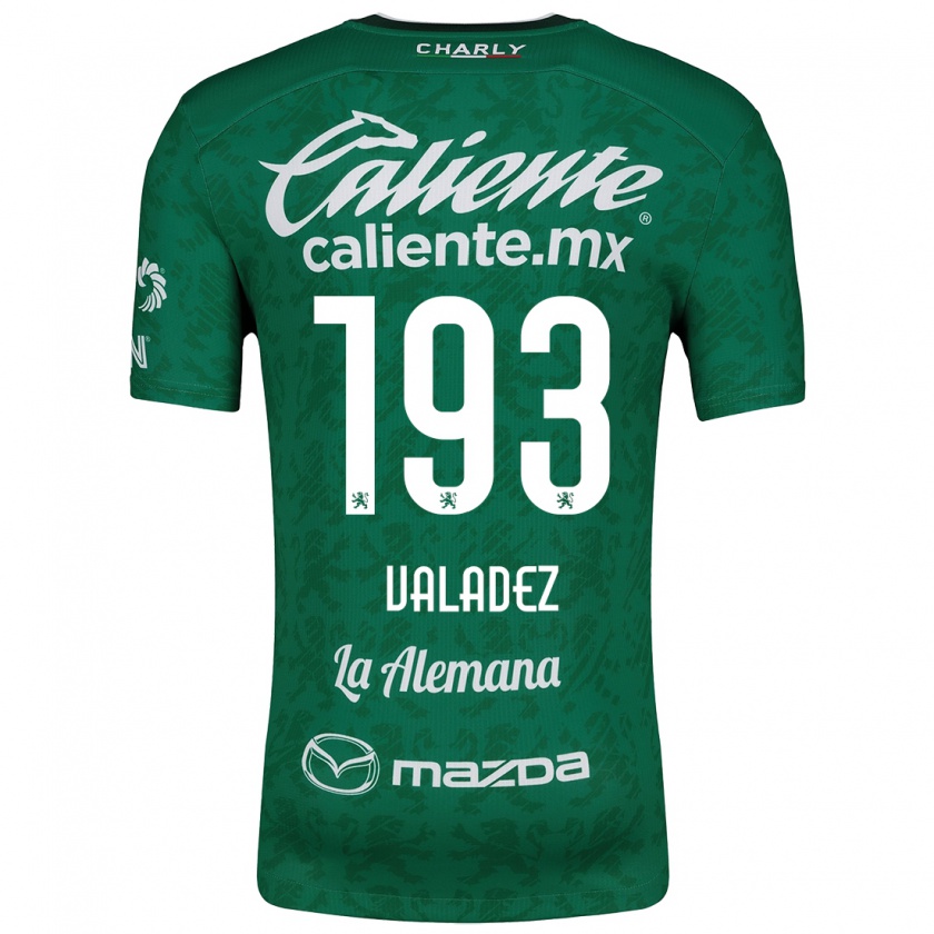 Kandiny Niño Camiseta Luis Valadez #193 Verde Blanco 1ª Equipación 2024/25 La Camisa Chile