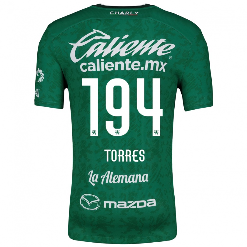 Kandiny Niño Camiseta Erick Torres #194 Verde Blanco 1ª Equipación 2024/25 La Camisa Chile