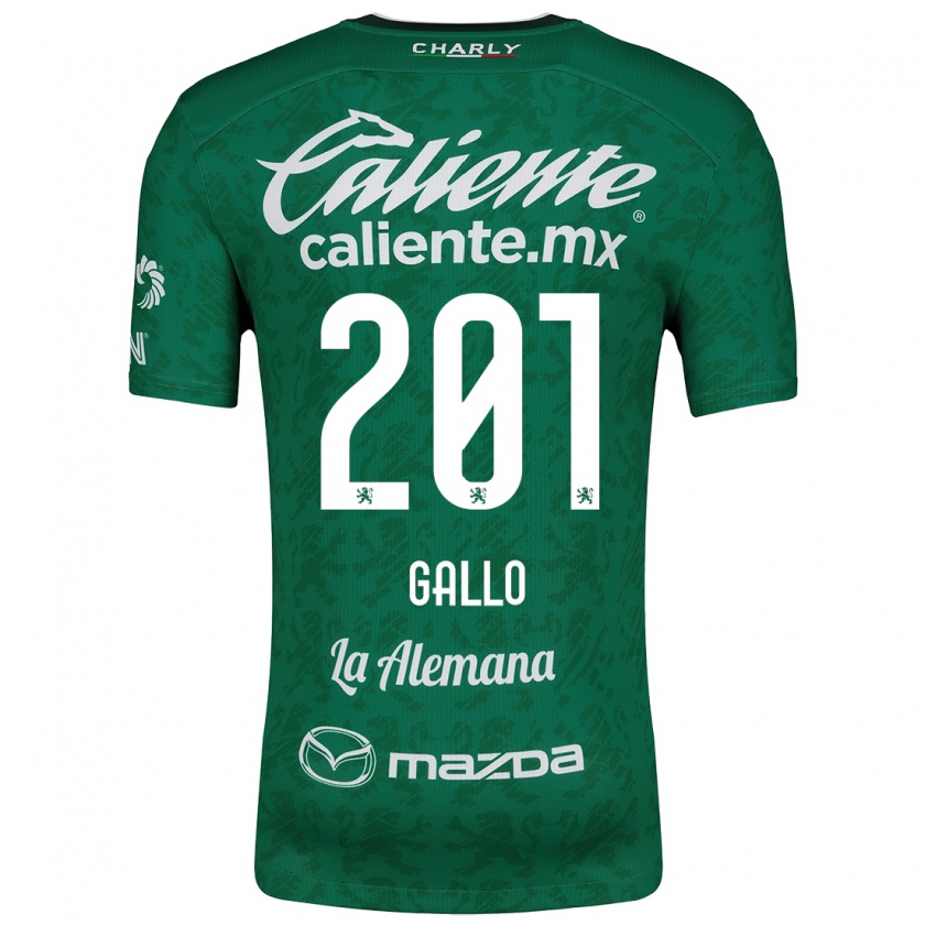 Kandiny Niño Camiseta Andrés Gallo #201 Verde Blanco 1ª Equipación 2024/25 La Camisa Chile