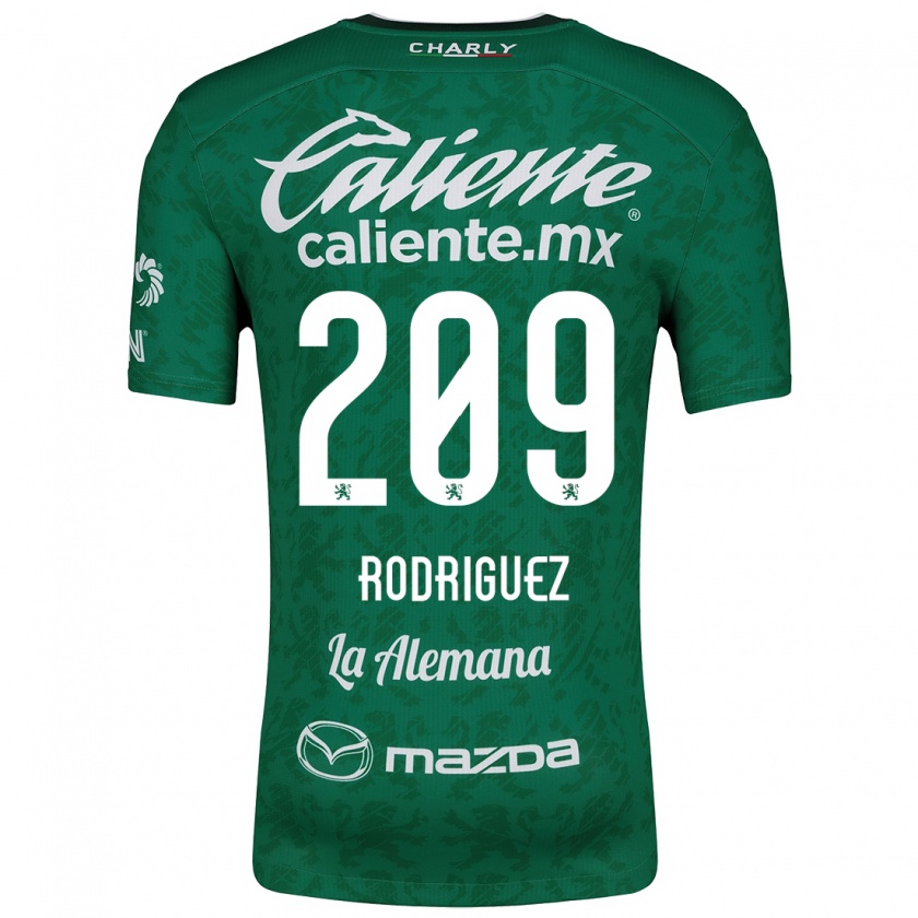 Kandiny Niño Camiseta Víctor Rodríguez #209 Verde Blanco 1ª Equipación 2024/25 La Camisa Chile