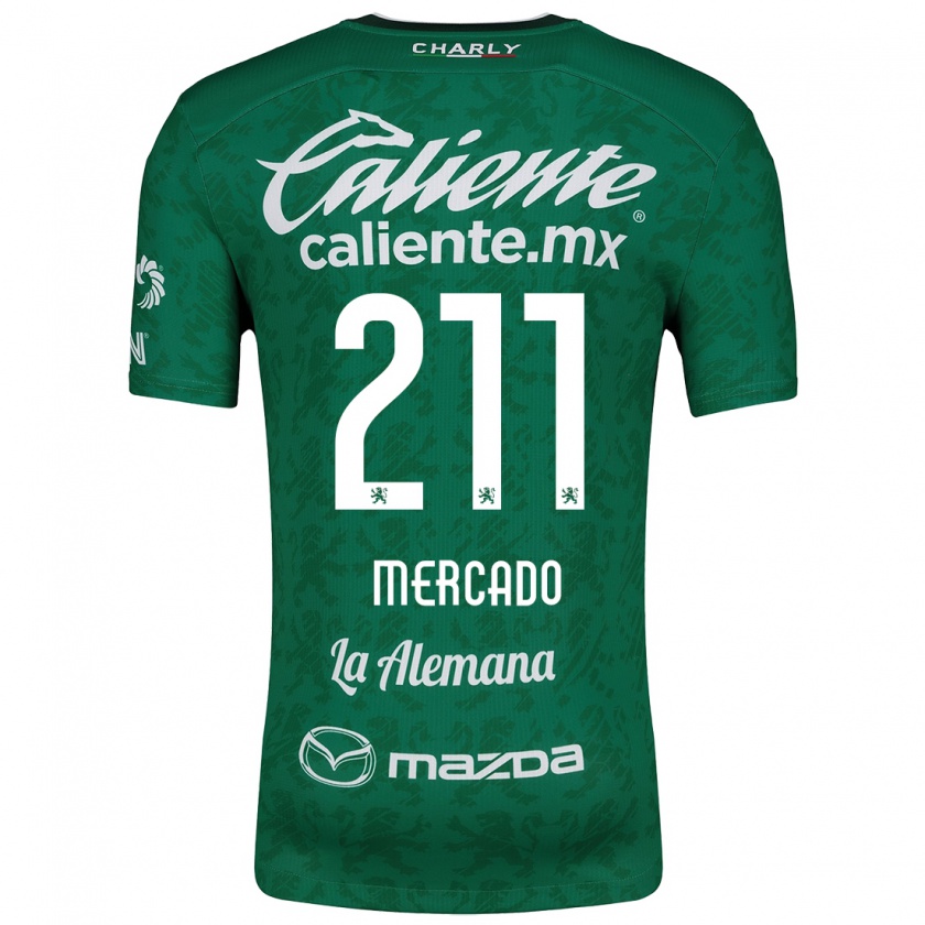 Kandiny Niño Camiseta Diego Mercado #211 Verde Blanco 1ª Equipación 2024/25 La Camisa Chile