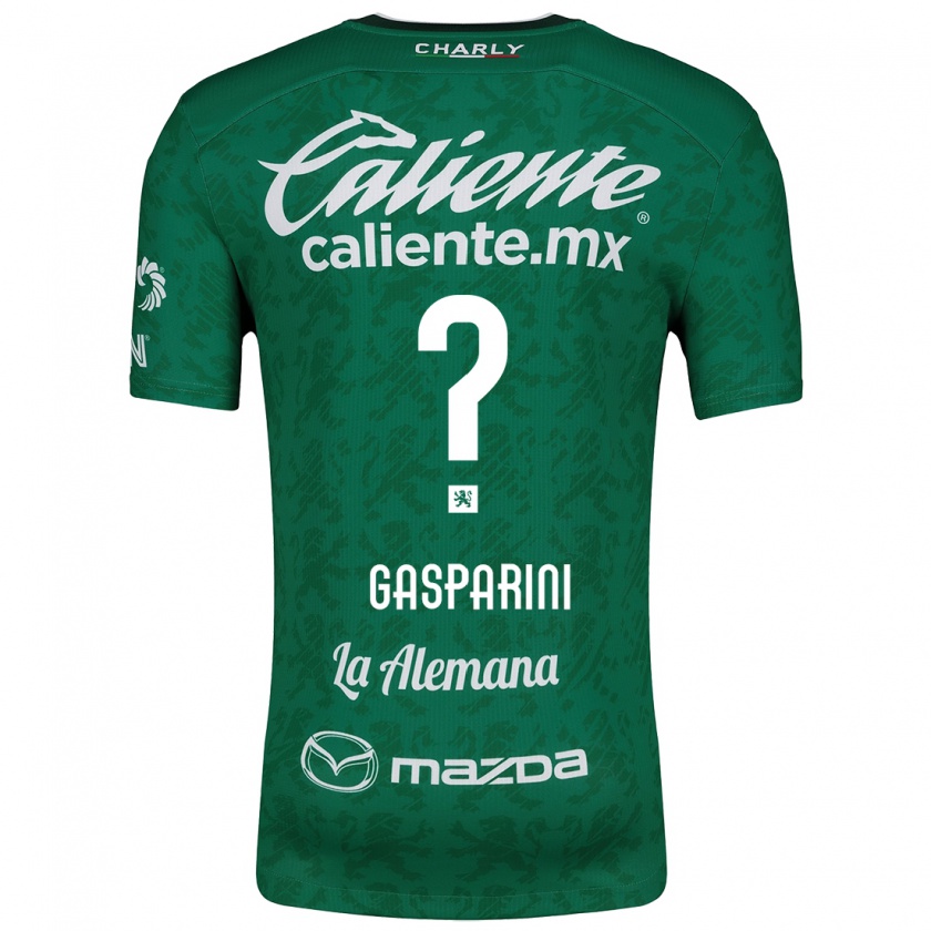 Kandiny Niño Camiseta Joaquín Gasparini #0 Verde Blanco 1ª Equipación 2024/25 La Camisa Chile