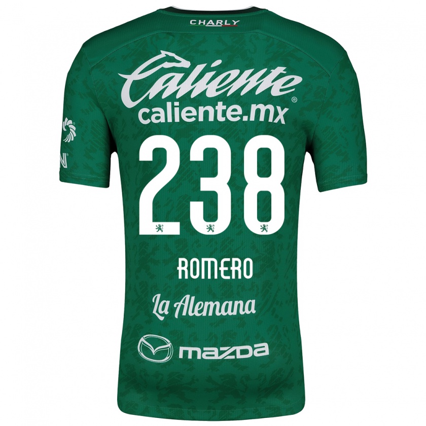 Kandiny Niño Camiseta Paulo Romero #238 Verde Blanco 1ª Equipación 2024/25 La Camisa Chile