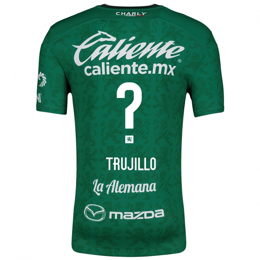 Kandiny Niño Camiseta Diego Trujillo #0 Verde Blanco 1ª Equipación 2024/25 La Camisa Chile