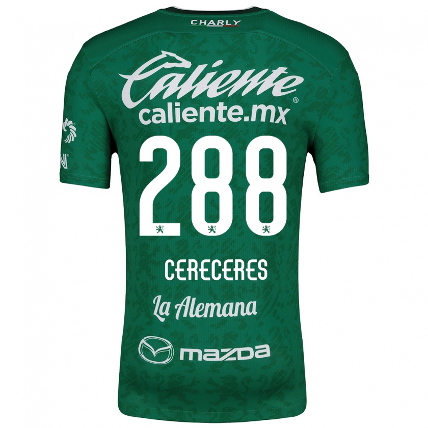 Kandiny Niño Camiseta Thomas Cereceres #288 Verde Blanco 1ª Equipación 2024/25 La Camisa Chile