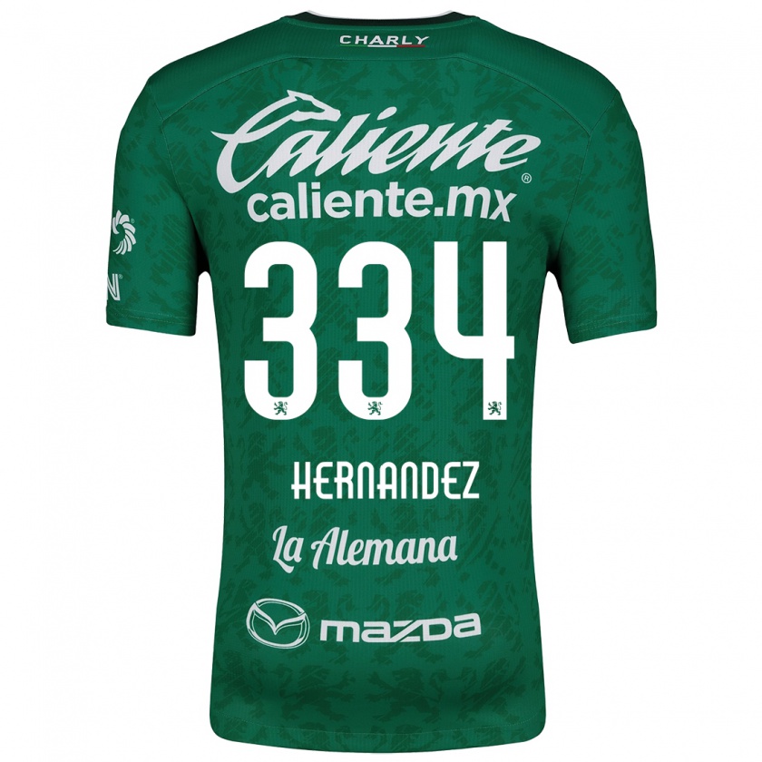 Kandiny Niño Camiseta Alan Hernández #334 Verde Blanco 1ª Equipación 2024/25 La Camisa Chile