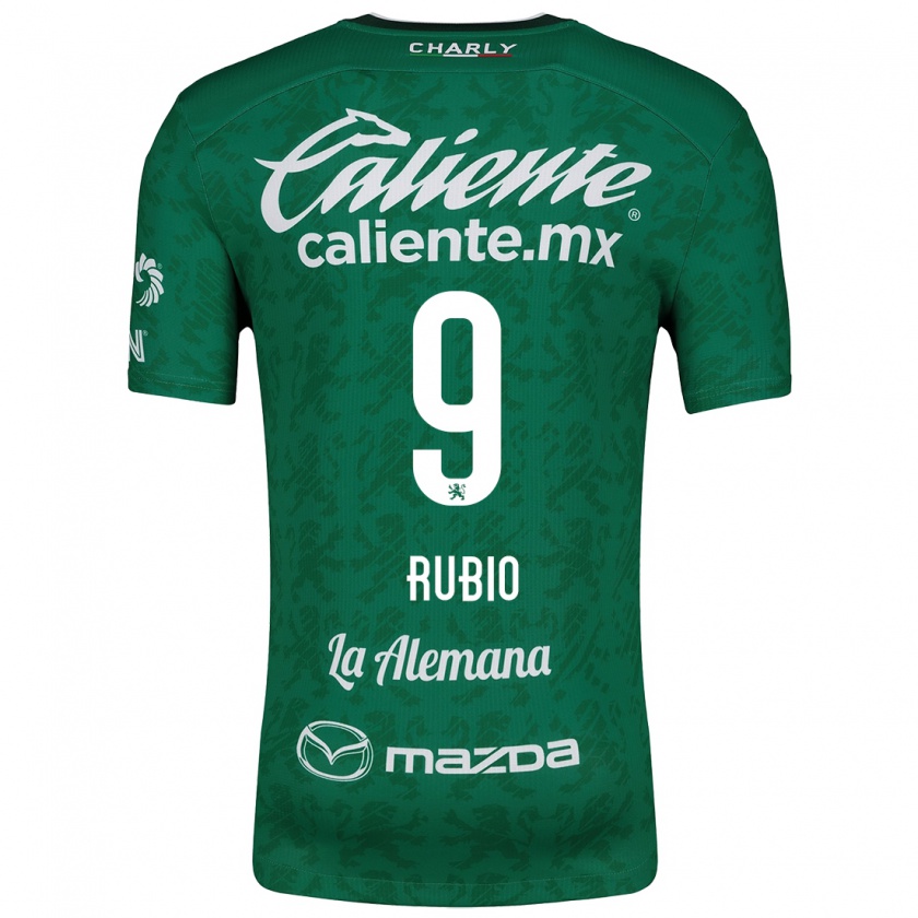 Kandiny Niño Camiseta Brian Rubio #9 Verde Blanco 1ª Equipación 2024/25 La Camisa Chile