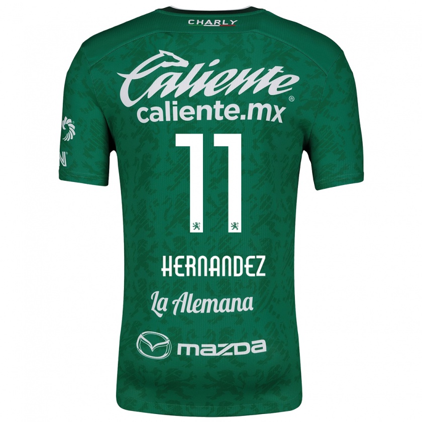 Kandiny Niño Camiseta Elías Hernández #11 Verde Blanco 1ª Equipación 2024/25 La Camisa Chile