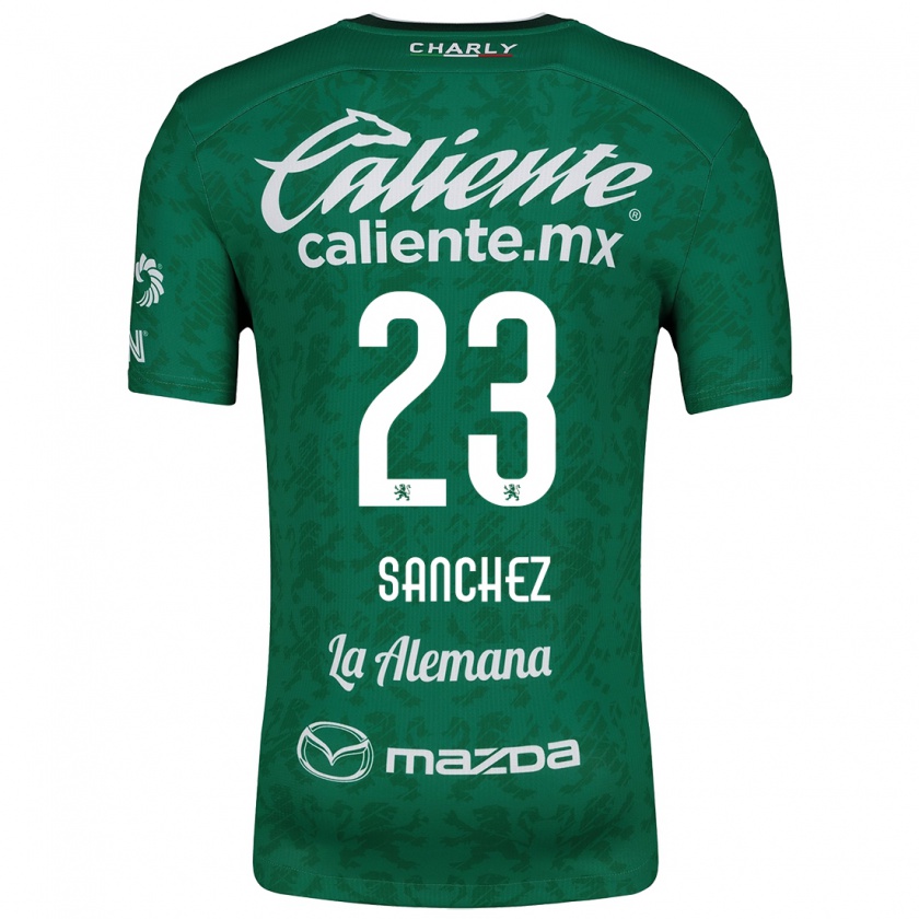 Kandiny Niño Camiseta Borja Sánchez #23 Verde Blanco 1ª Equipación 2024/25 La Camisa Chile