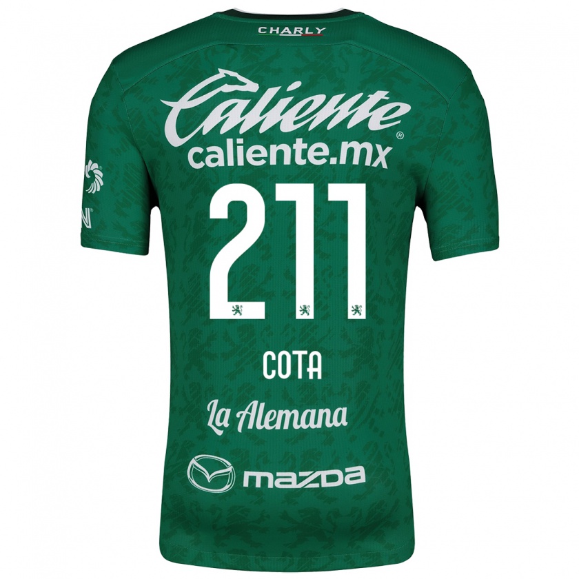 Kandiny Niño Camiseta Luis Cota #211 Verde Blanco 1ª Equipación 2024/25 La Camisa Chile