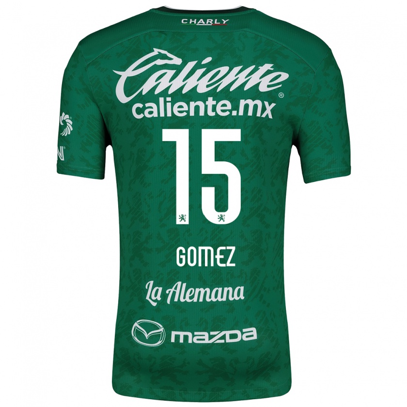 Kandiny Niño Camiseta Paulina Gómez #15 Verde Blanco 1ª Equipación 2024/25 La Camisa Chile