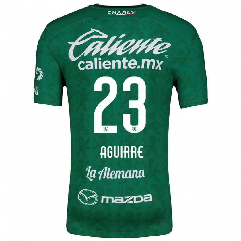 Kandiny Niño Camiseta Zoe Aguirre #23 Verde Blanco 1ª Equipación 2024/25 La Camisa Chile