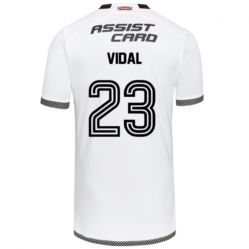 Kandiny Niño Camiseta Arturo Vidal #23 Blanco Negro 1ª Equipación 2024/25 La Camisa Chile