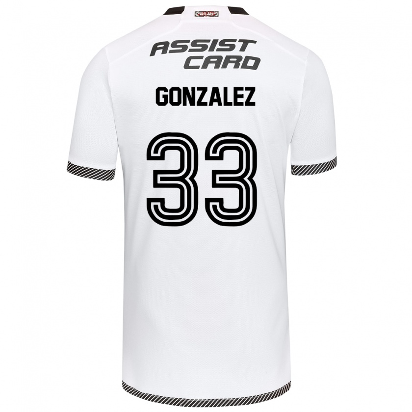 Kandiny Niño Camiseta Ramiro González #33 Blanco Negro 1ª Equipación 2024/25 La Camisa Chile