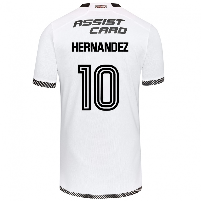 Kandiny Niño Camiseta Leandro Hernández #10 Blanco Negro 1ª Equipación 2024/25 La Camisa Chile