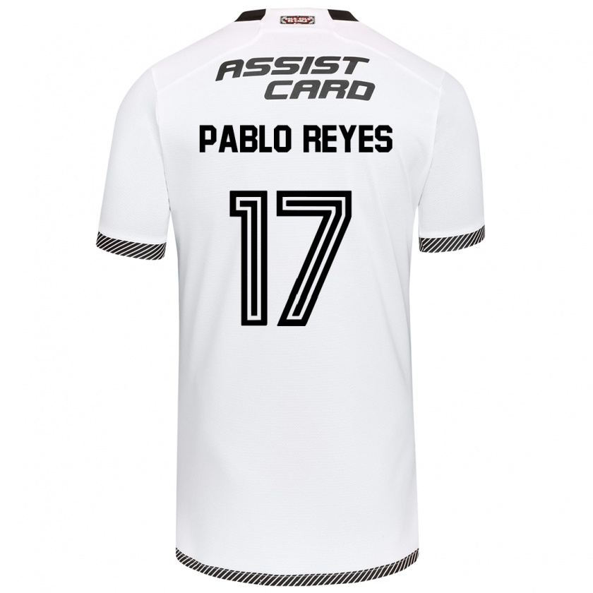 Kandiny Niño Camiseta Juan Pablo Reyes #17 Blanco Negro 1ª Equipación 2024/25 La Camisa Chile