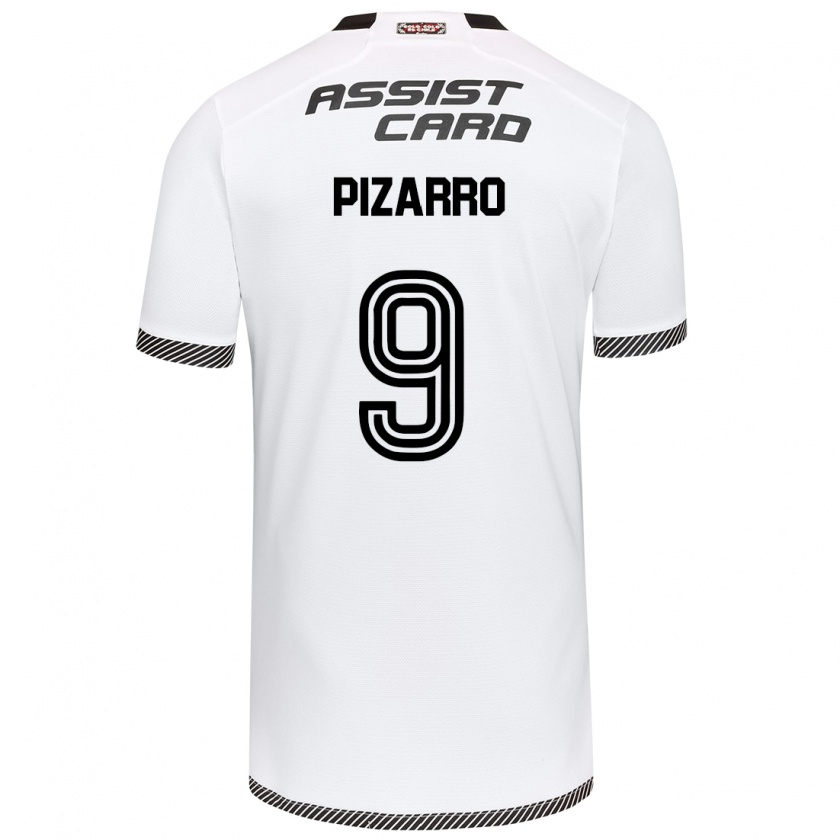 Kandiny Niño Camiseta Damián Pizarro #9 Blanco Negro 1ª Equipación 2024/25 La Camisa Chile