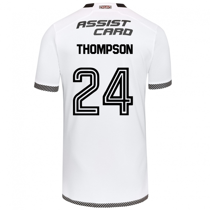 Kandiny Niño Camiseta Jordhy Thompson #24 Blanco Negro 1ª Equipación 2024/25 La Camisa Chile