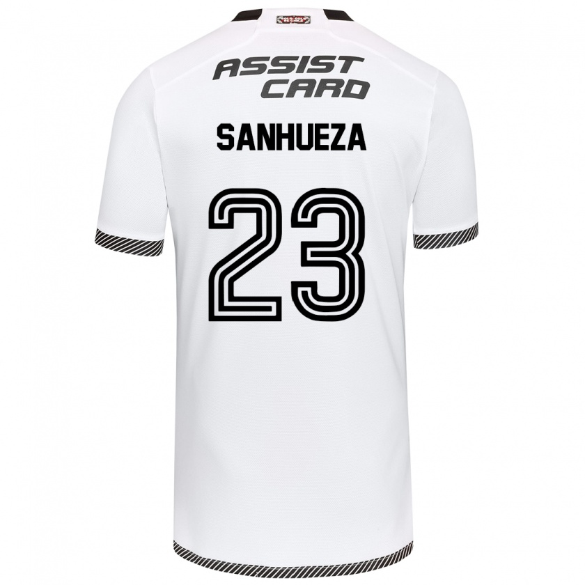 Kandiny Niño Camiseta Nicol Sanhueza #23 Blanco Negro 1ª Equipación 2024/25 La Camisa Chile