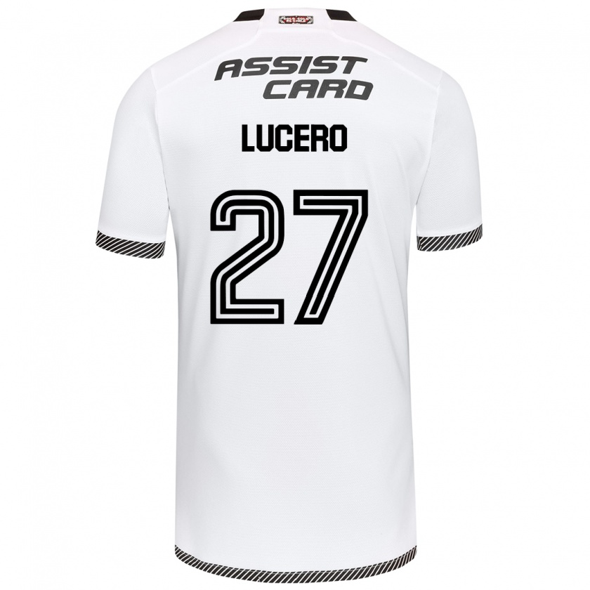 Kandiny Niño Camiseta Valentina Lucero #27 Blanco Negro 1ª Equipación 2024/25 La Camisa Chile