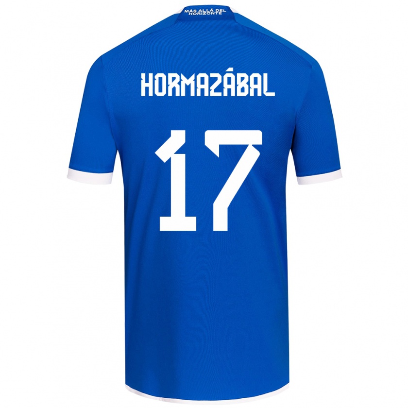 Kandiny Niño Camiseta Fabián Hormazábal #17 Azul Blanco 1ª Equipación 2024/25 La Camisa Chile