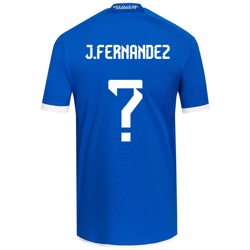 Kandiny Niño Camiseta José Matías Fernández #0 Azul Blanco 1ª Equipación 2024/25 La Camisa Chile