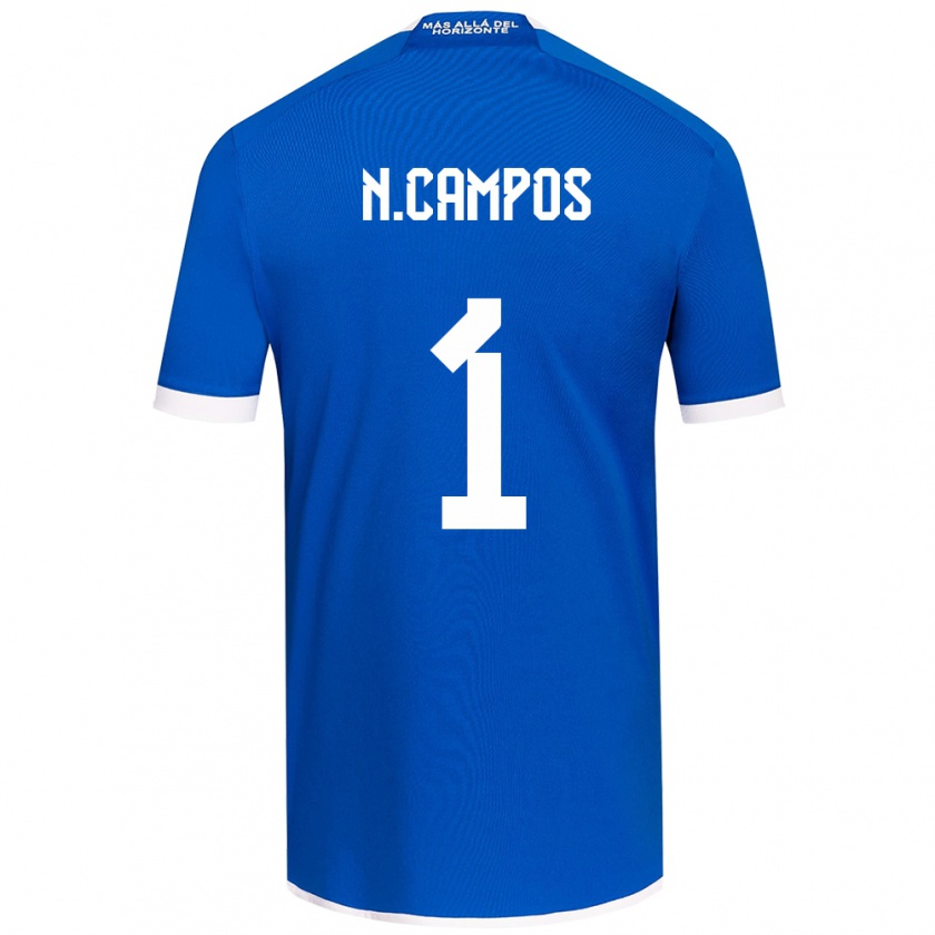 Kandiny Niño Camiseta Natalia Campos #1 Azul Blanco 1ª Equipación 2024/25 La Camisa Chile