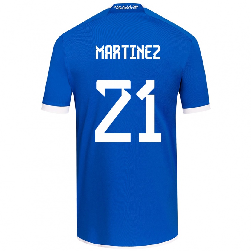 Kandiny Niño Camiseta Maria Martínez #21 Azul Blanco 1ª Equipación 2024/25 La Camisa Chile