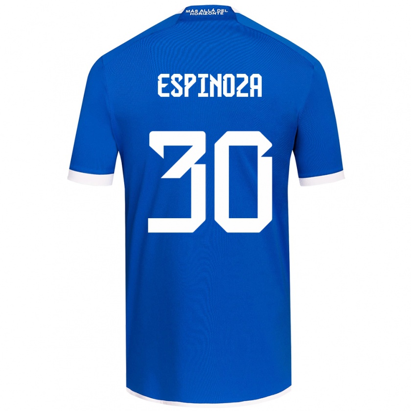 Kandiny Niño Camiseta Isidora Espinoza #30 Azul Blanco 1ª Equipación 2024/25 La Camisa Chile