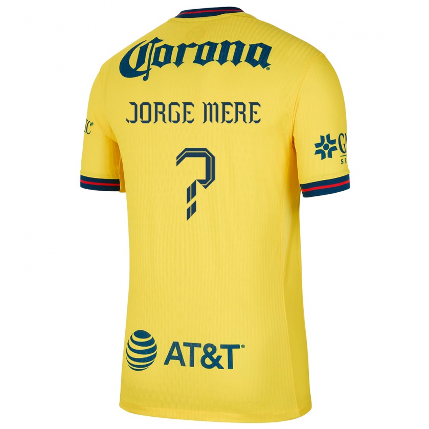 Kandiny Niño Camiseta Jorge Meré #0 Amarillo Azul 1ª Equipación 2024/25 La Camisa Chile