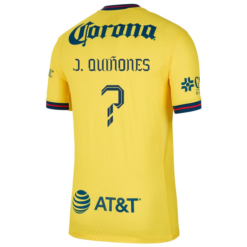 Kandiny Niño Camiseta Julián Quiñones #0 Amarillo Azul 1ª Equipación 2024/25 La Camisa Chile