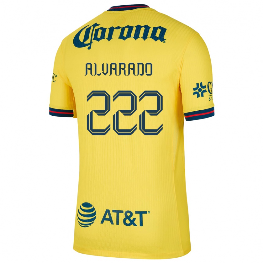 Kandiny Niño Camiseta Daniel Alvarado #222 Amarillo Azul 1ª Equipación 2024/25 La Camisa Chile