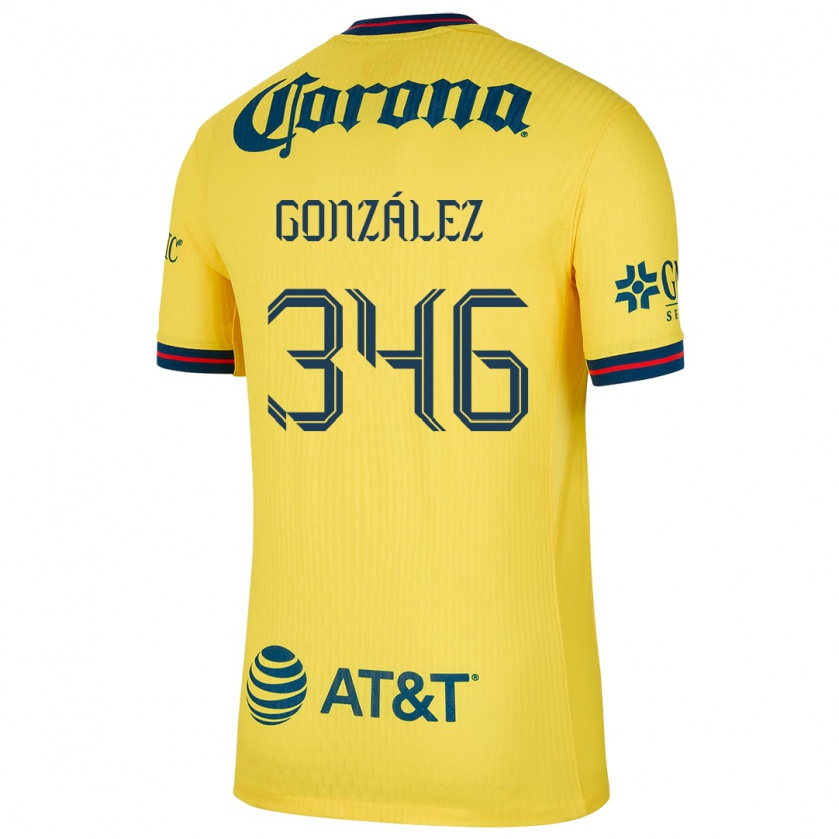 Kandiny Niño Camiseta Ricardo González #346 Amarillo Azul 1ª Equipación 2024/25 La Camisa Chile