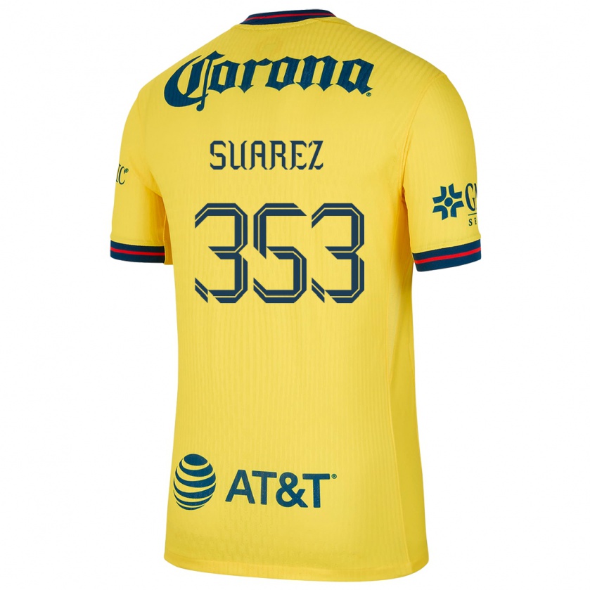 Kandiny Niño Camiseta Irwin Suarez #353 Amarillo Azul 1ª Equipación 2024/25 La Camisa Chile