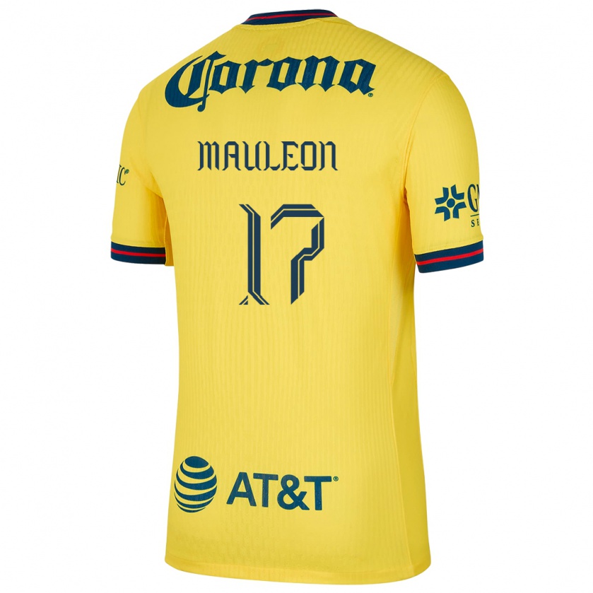 Kandiny Niño Camiseta Natalia Mauleon #17 Amarillo Azul 1ª Equipación 2024/25 La Camisa Chile