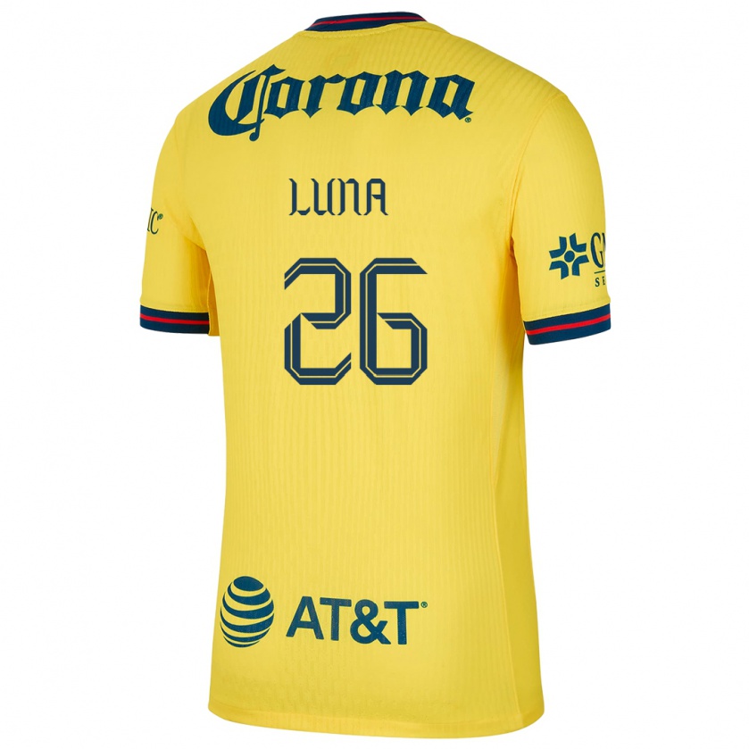 Kandiny Niño Camiseta Karen Luna #26 Amarillo Azul 1ª Equipación 2024/25 La Camisa Chile