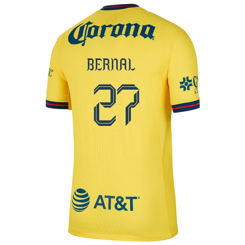 Kandiny Niño Camiseta Mayra Pelayo Bernal #27 Amarillo Azul 1ª Equipación 2024/25 La Camisa Chile