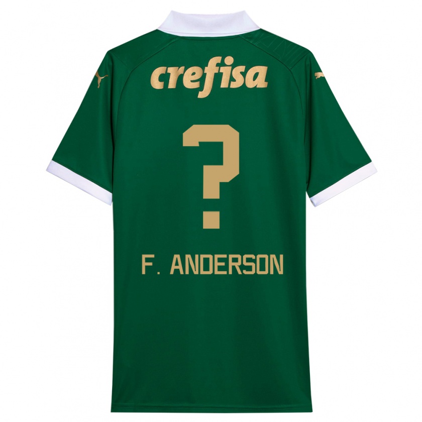 Kandiny Niño Camiseta Felipe Anderson #0 Verde Blanco 1ª Equipación 2024/25 La Camisa Chile