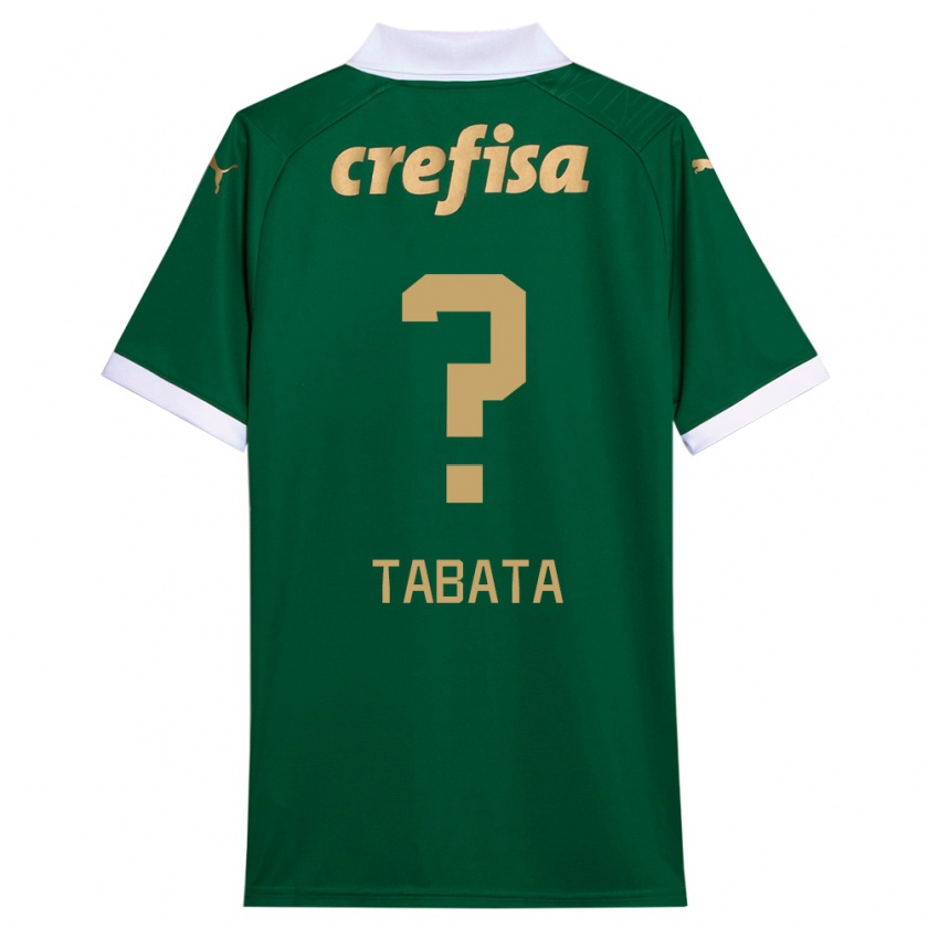 Kandiny Niño Camiseta Bruno Tabata #0 Verde Blanco 1ª Equipación 2024/25 La Camisa Chile