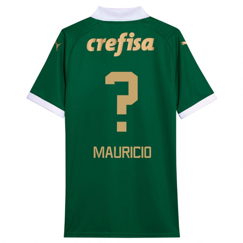 Kandiny Niño Camiseta Mauricio #0 Verde Blanco 1ª Equipación 2024/25 La Camisa Chile