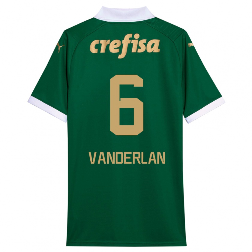 Kandiny Niño Camiseta Vanderlan #6 Verde Blanco 1ª Equipación 2024/25 La Camisa Chile