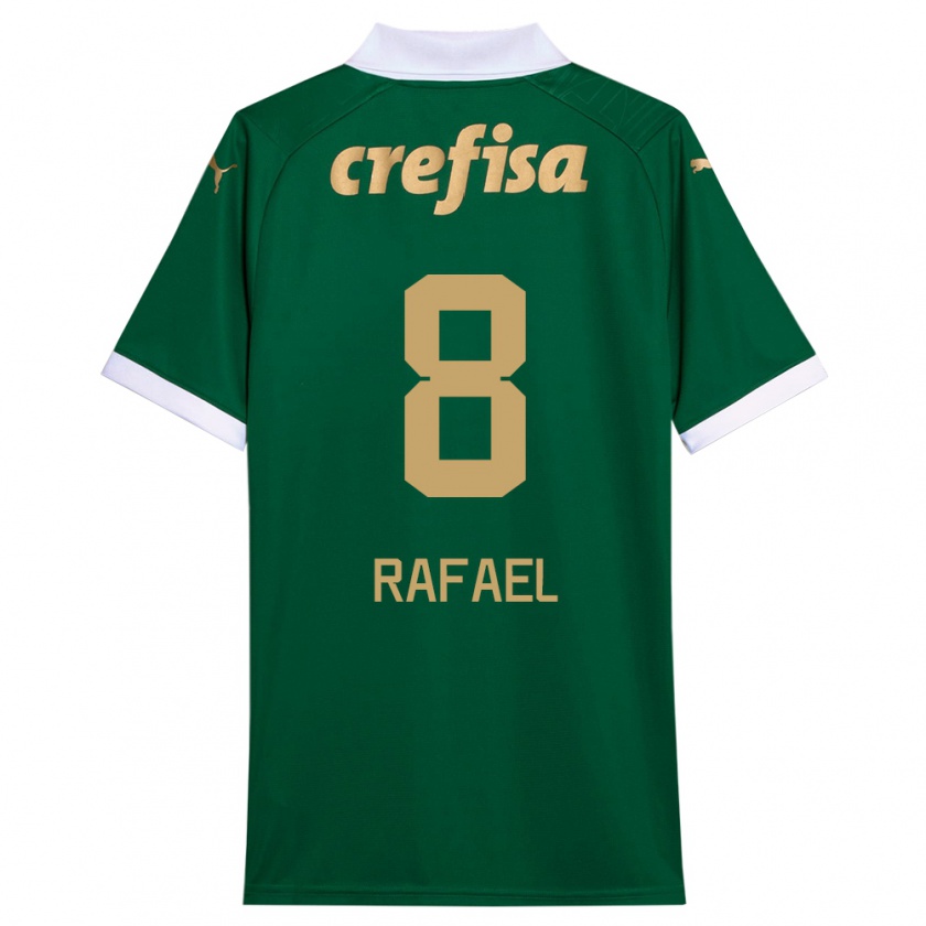 Kandiny Niño Camiseta Zé Rafael #8 Verde Blanco 1ª Equipación 2024/25 La Camisa Chile