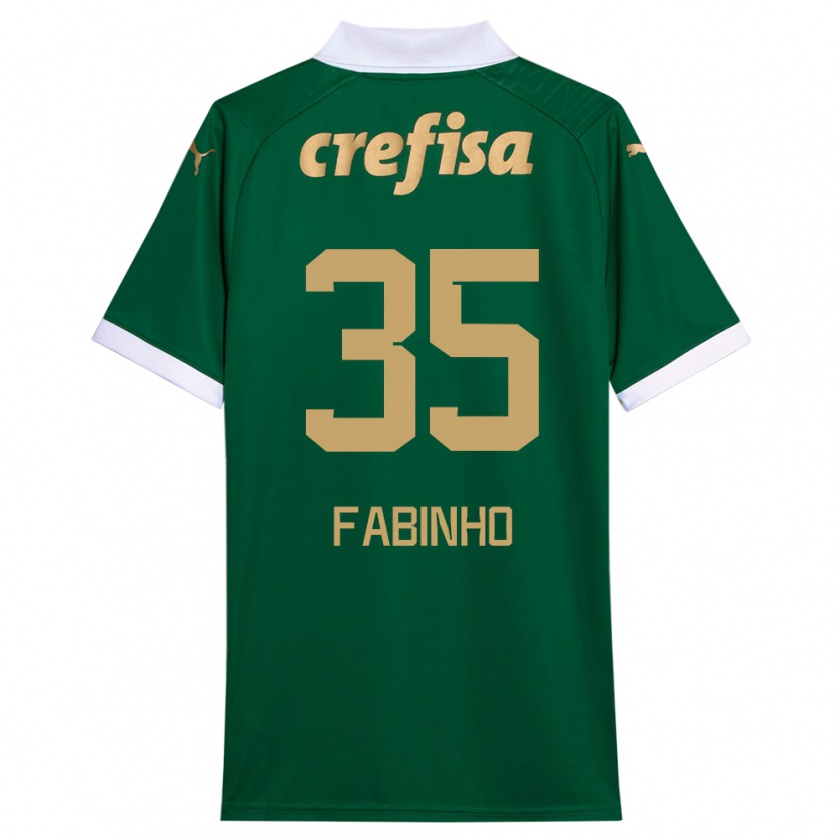 Kandiny Niño Camiseta Fabinho #35 Verde Blanco 1ª Equipación 2024/25 La Camisa Chile