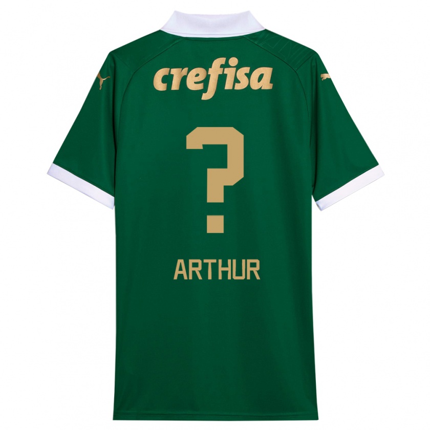 Kandiny Niño Camiseta Luis Arthur #0 Verde Blanco 1ª Equipación 2024/25 La Camisa Chile